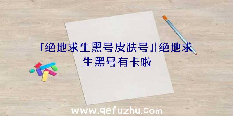「绝地求生黑号皮肤号」|绝地求生黑号有卡啦
